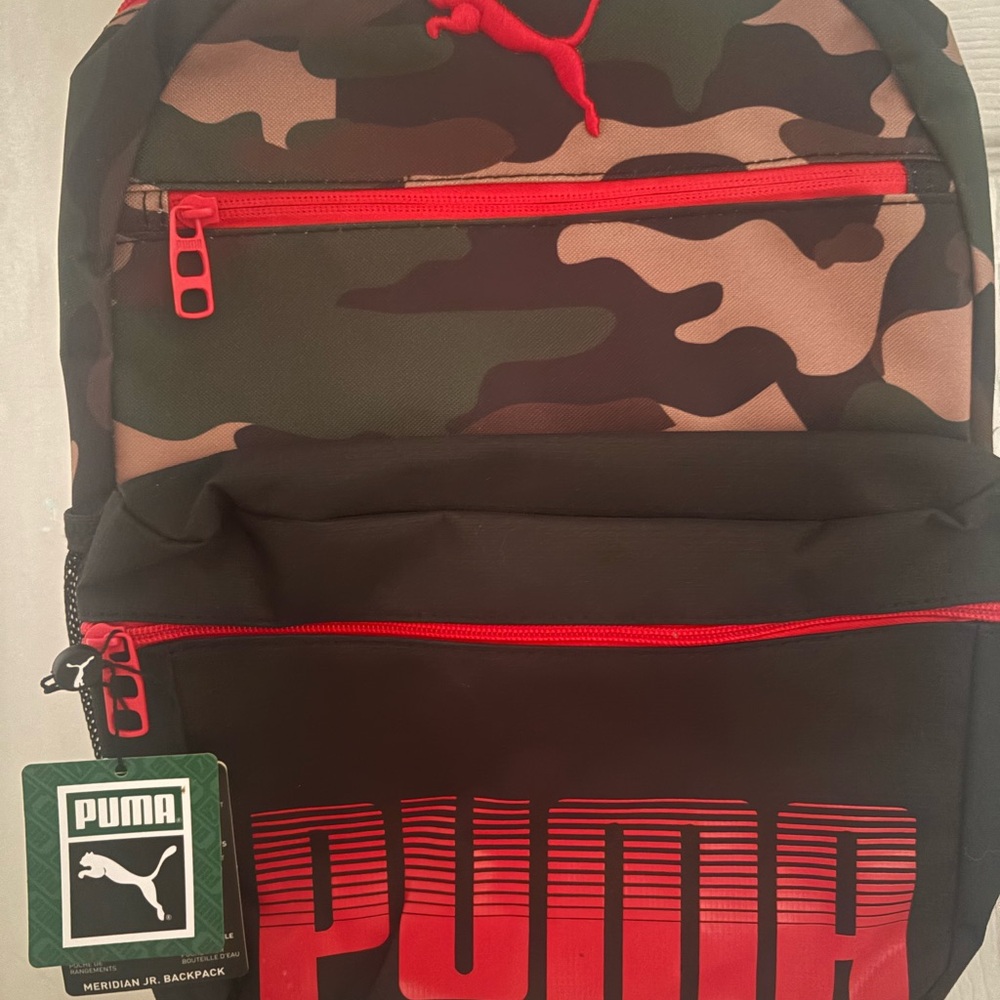 PUMA Men's Red and Camouflage Backpack
